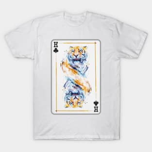 Tiger Head King of Clubs Playing Card T-Shirt